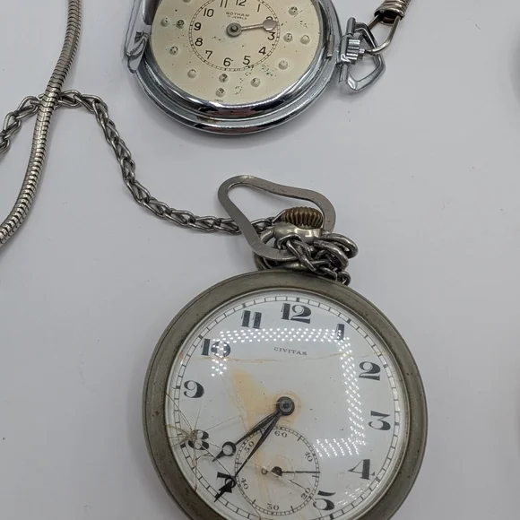 Lot of 9 Pocket Watches - Various - PARTS/REPAIR only - Picture 4 of 7